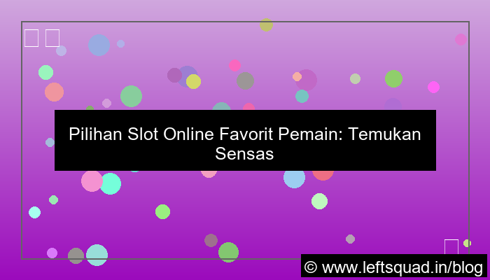 ilustrasi slot online favorit pemain